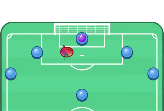 A tomato thrown from the stands landing behind the rival goal
